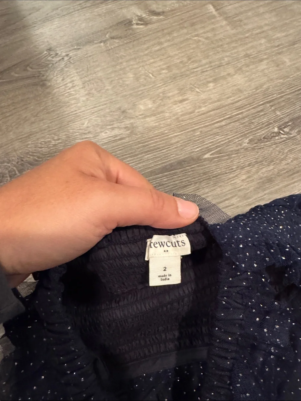 Crewcuts Navy Blue Sparkle Tulle Dress
